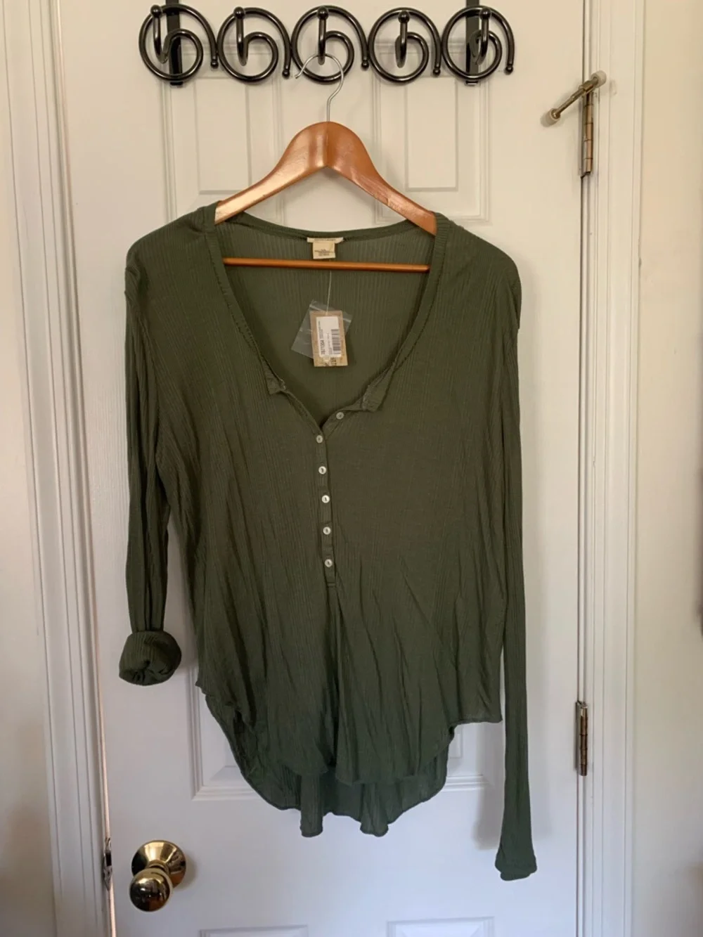 Retro RL Denim & Supply Olive Core Henley